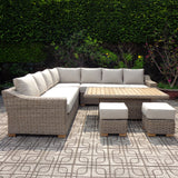 Capri Outdoor Large Corner Set With Riser Table + 2 Stools - My Store