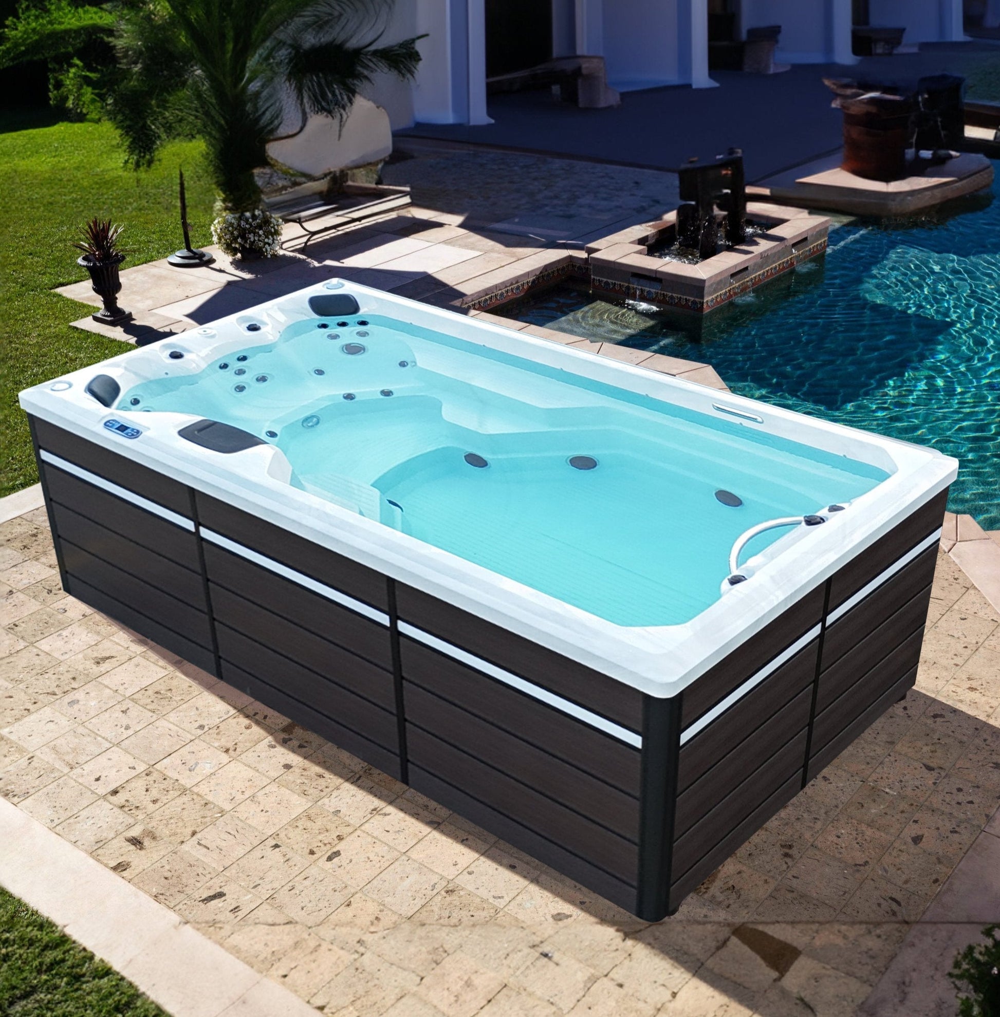 Canadian Spa 2025 13ft Swim Spa 15HP-Jet, 3-Person - St Lawrence Sport 390 x 226 x H120 cm - My Store