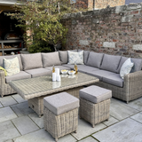 Amalfi Outdoor Large Corner Set With Riser Table + 2 Stools - My Store