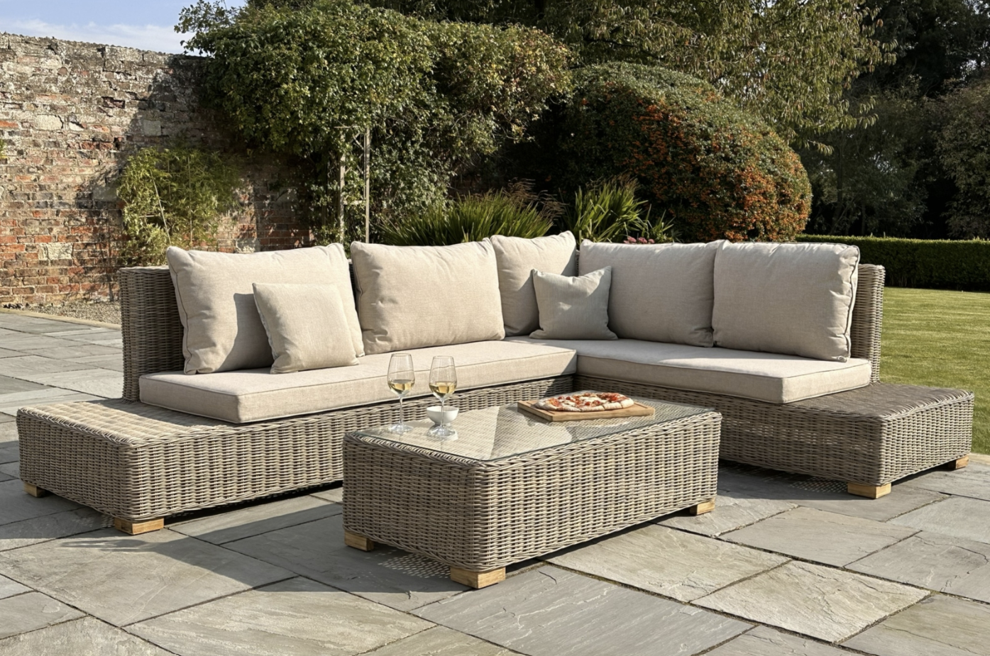 Capri Collection Outdoor Large Corner And Coffee Table Set - My Store