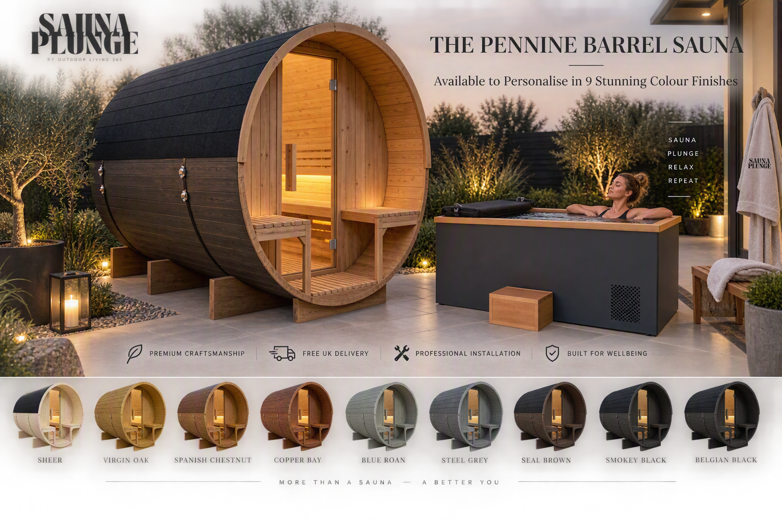 The Pennine Barrel by SaunaPlunge - Traditional Outdoor Luxury (6 person) - My Store