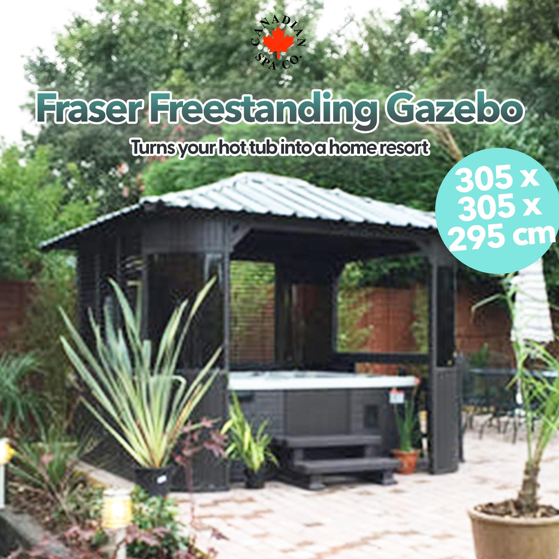 Canadian Spa Fraser Gazebo 10ft x 10ft - Chocolate - My Store