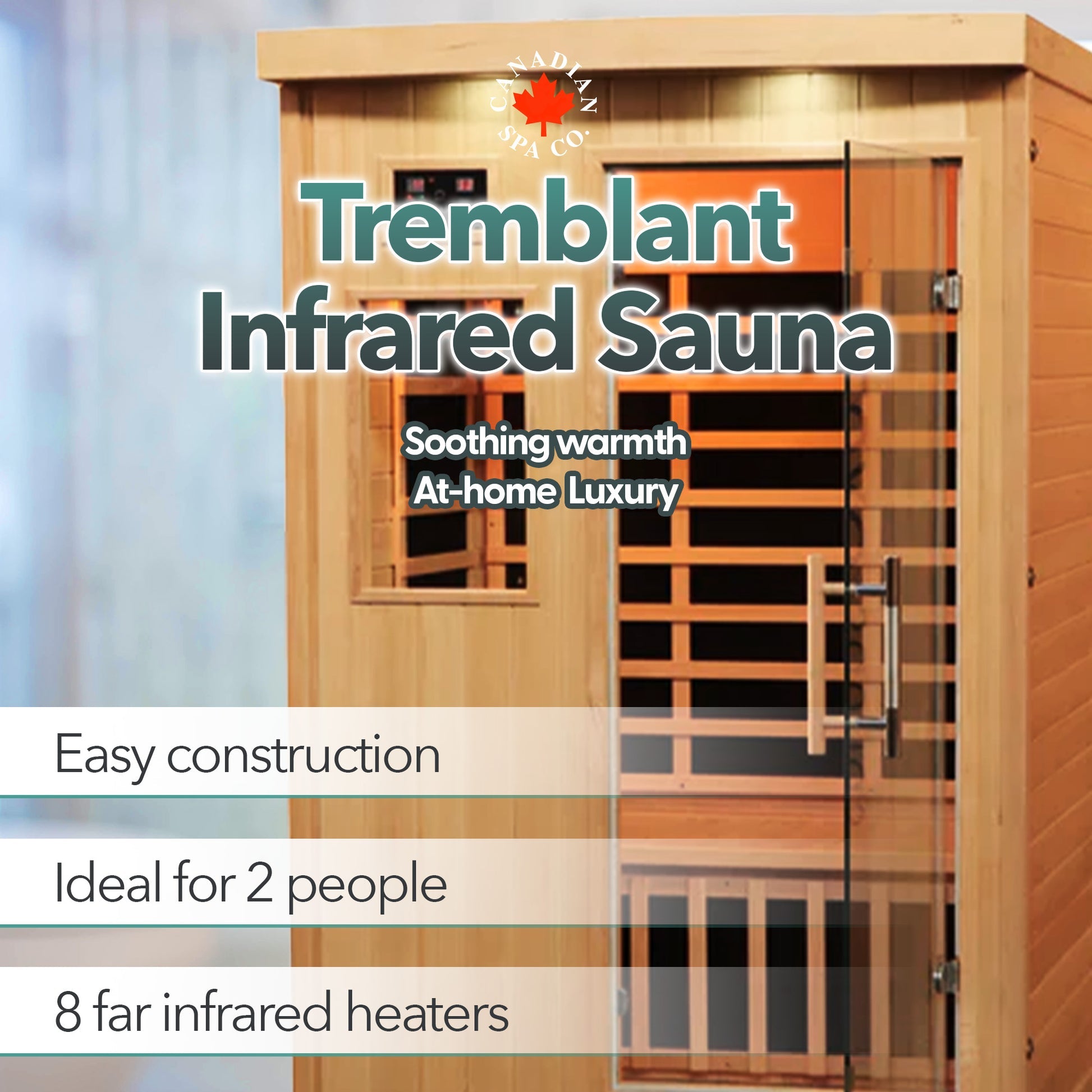 Canadian Spa Tremblant 2-Person Sauna 127cm x 105cm x 195cm - My Store