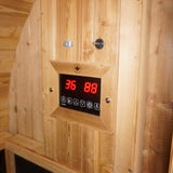 Canadian Spa Outdoor Oval Barrel Sauna Combination Infrared/ traditional 1842 x1200 x 1945mm - My Store