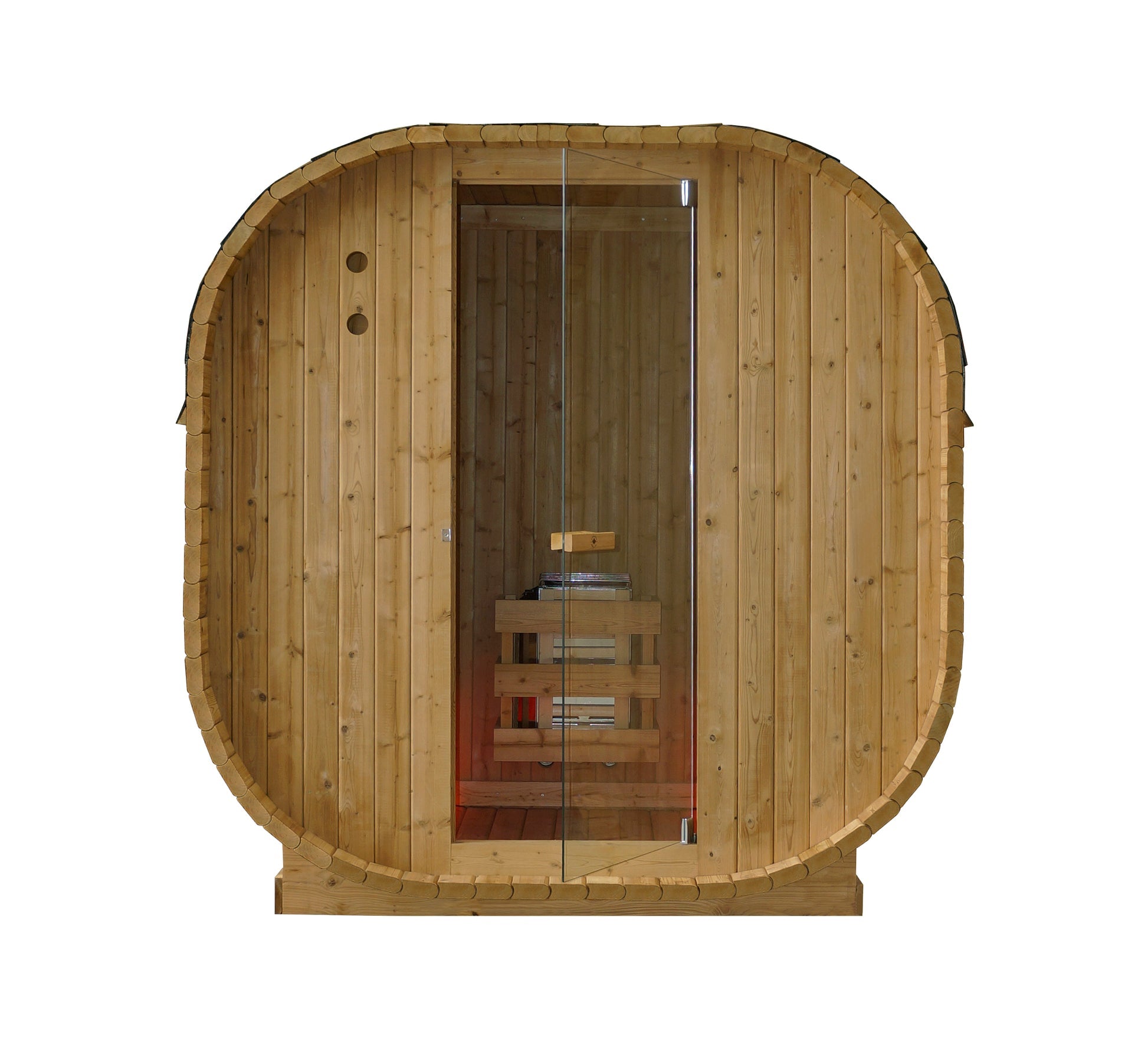Canadian Spa Outdoor Oval Barrel Sauna Combination Infrared/ traditional 1842 x1200 x 1945mm - My Store