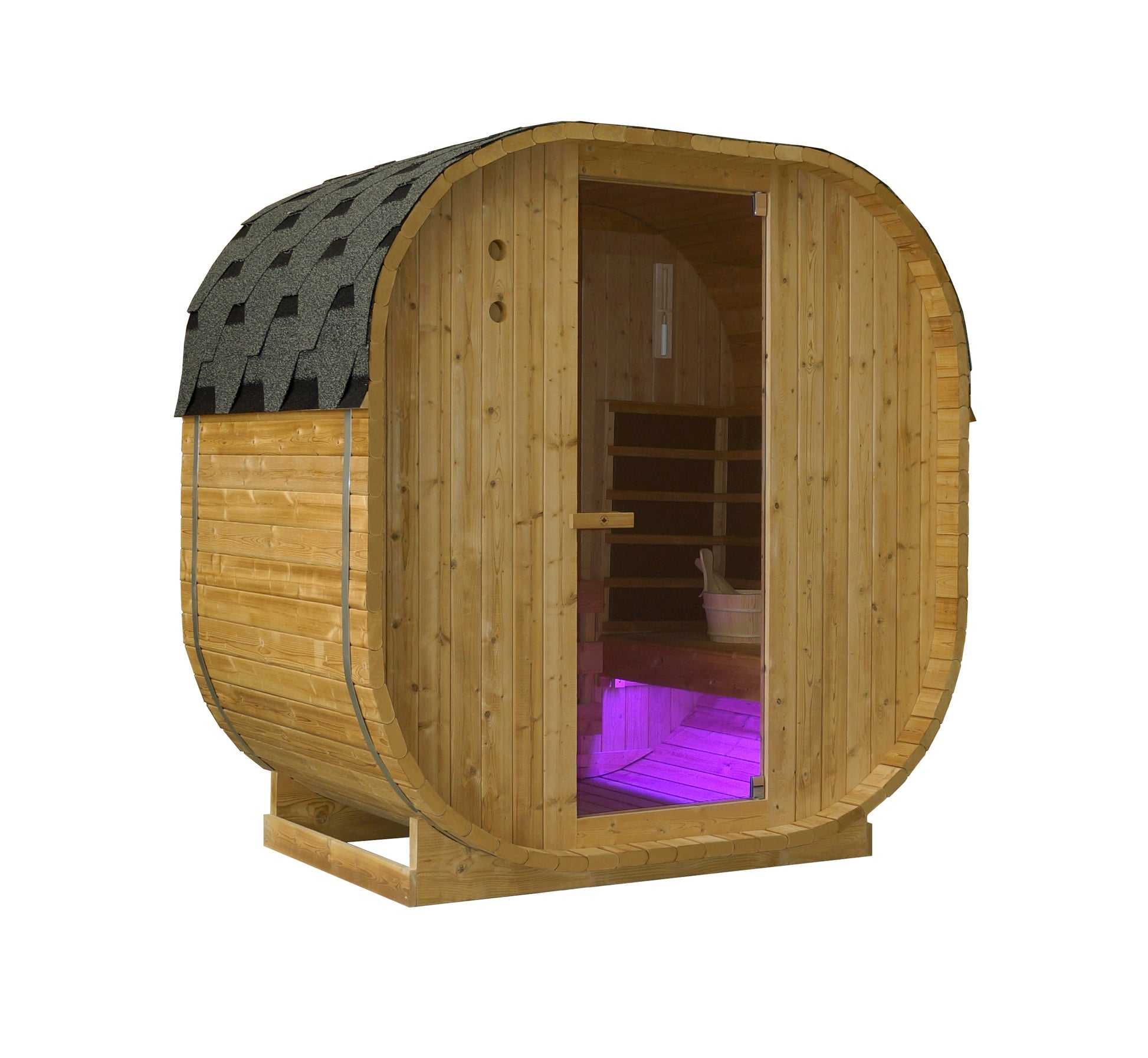 Canadian Spa Outdoor Oval Barrel Sauna Combination Infrared/ traditional 1842 x1200 x 1945mm - My Store