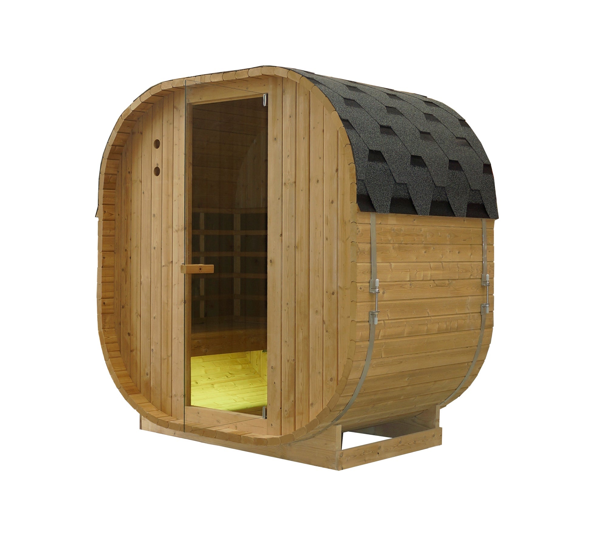Canadian Spa Outdoor Oval Barrel Sauna Combination Infrared/ traditional 1842 x1200 x 1945mm - My Store