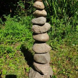 Tripod Home Hand carved stone - Pebble tower - My Store