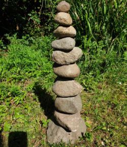 Tripod Home Hand carved stone - Pebble tower - My Store