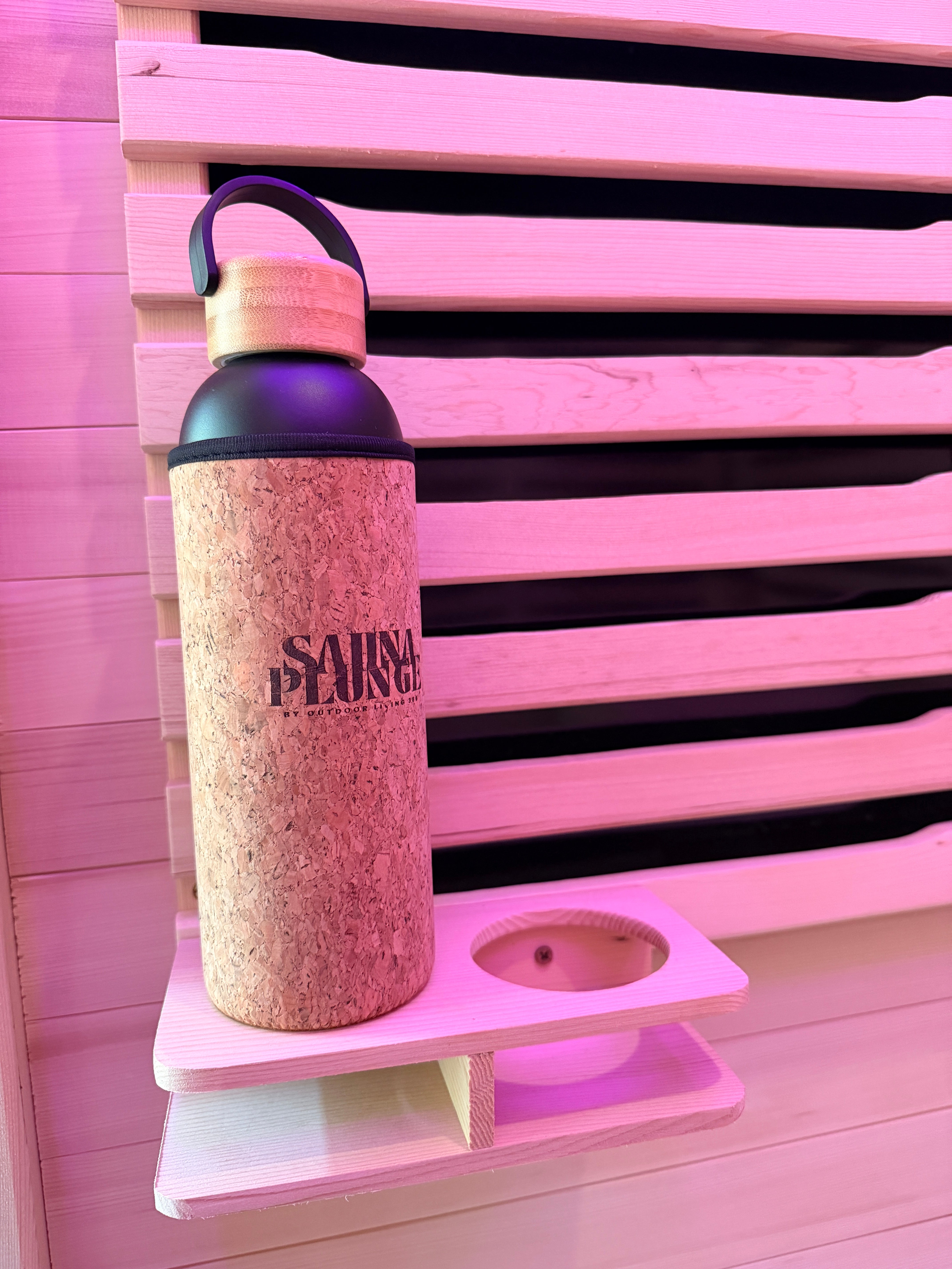 Water bottle sat on top of cup holder