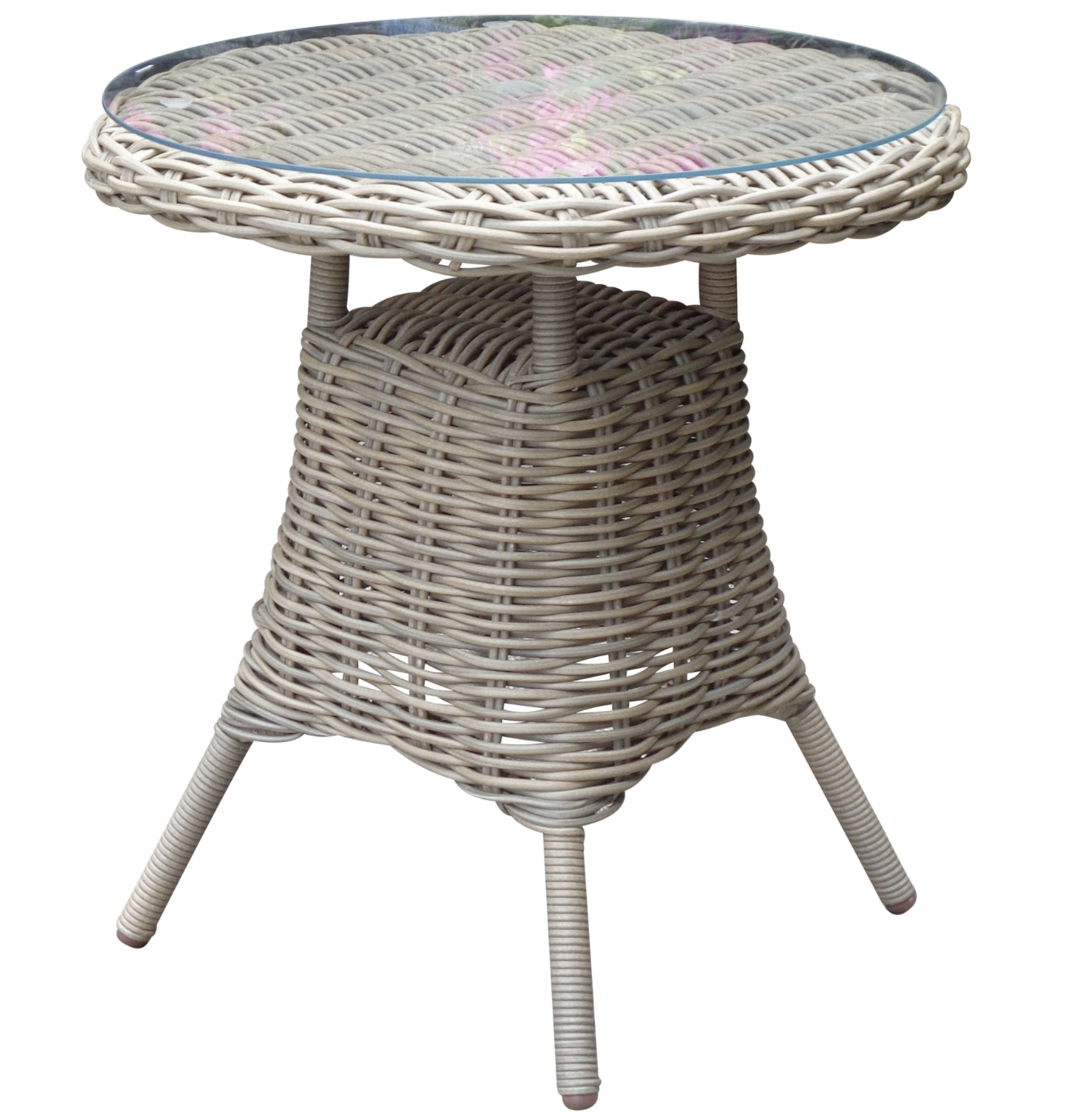 Amalfi Collection Outdoor Bistro Table With Glass Top - My Store