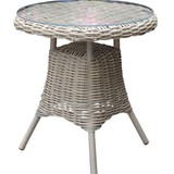 Amalfi Collection Outdoor Bistro Table With Glass Top - My Store